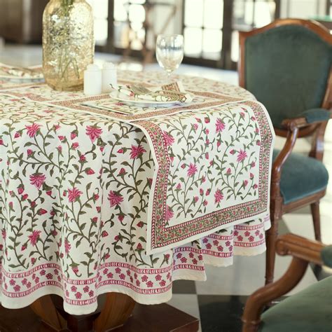 Beautifully Handcrafted Block Print Round Tablecloths for Your Home